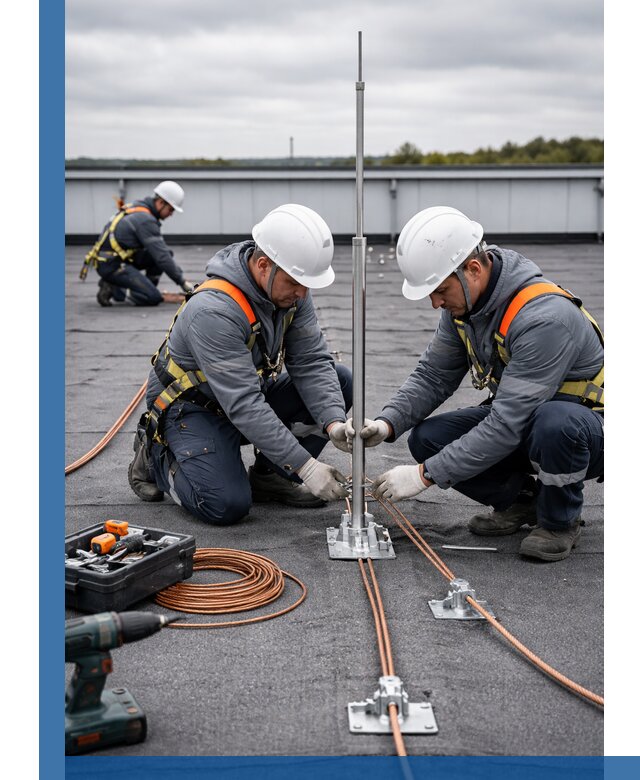 Монтаж молниезащиты на кровле в Пятигорске под ключ с гарантией