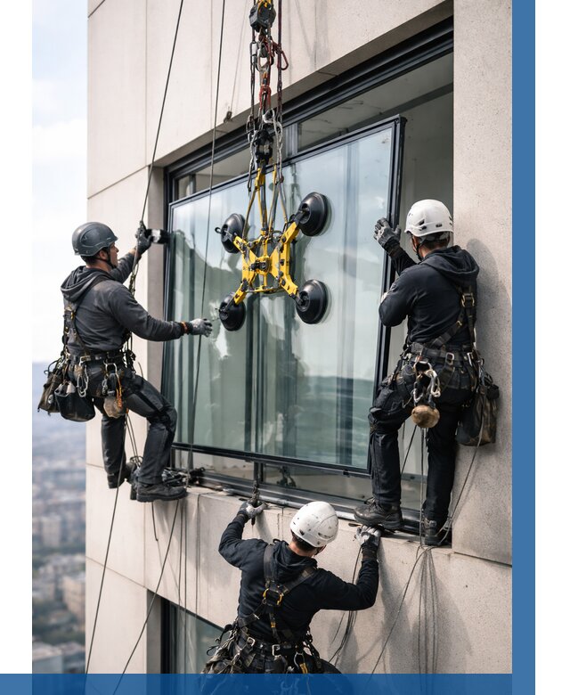 Монтаж стеклопакетов на высоте в Пятигорске от 3287 р. | ВЫСОТНИК-Птг