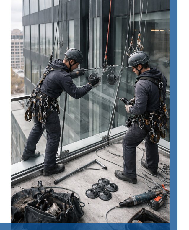 Монтаж стеклянных ограждений в Пятигорске от 2568 р. | ВЫСОТНИК-Птг