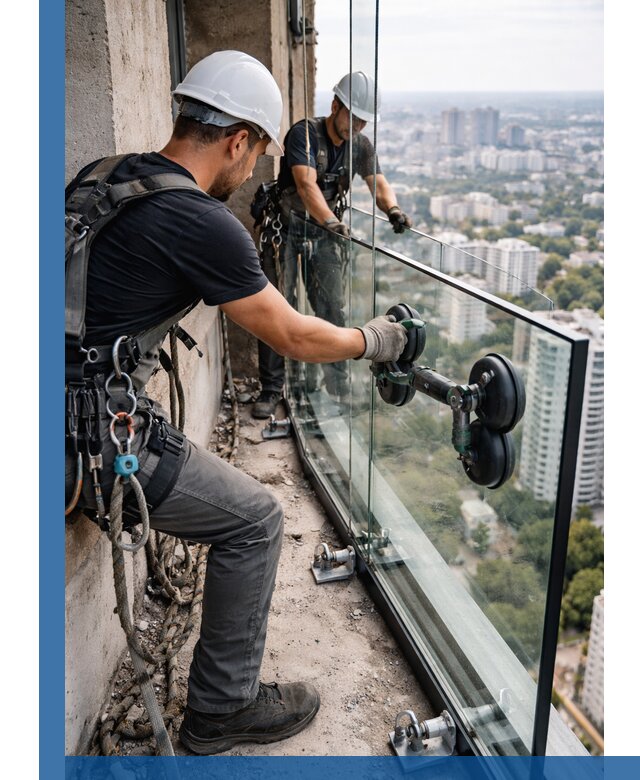 Монтаж стеклянных ограждений под ключ с гарантией в Пятигорске
