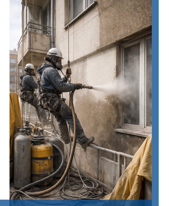 Пескоструйная очистка фасада в Пятигорске от 668 р. | ВЫСОТНИК-Птг