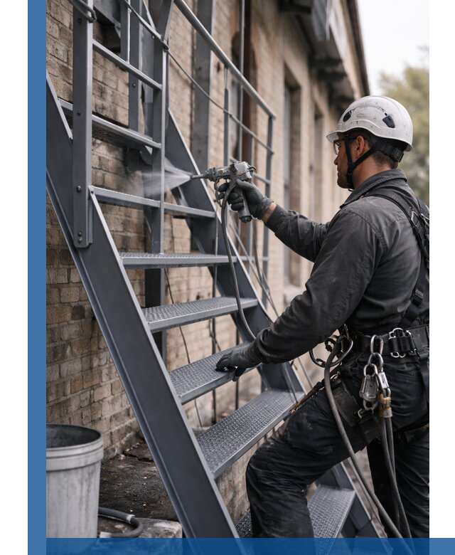 Покраска и антикоррозионная защита пожарных лестниц в Пятигорске