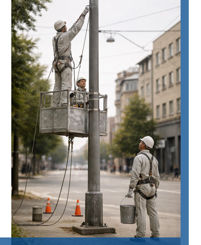 Покраска опор освещения в Пятигорске от 5137 р. | ВЫСОТНИК-Птг