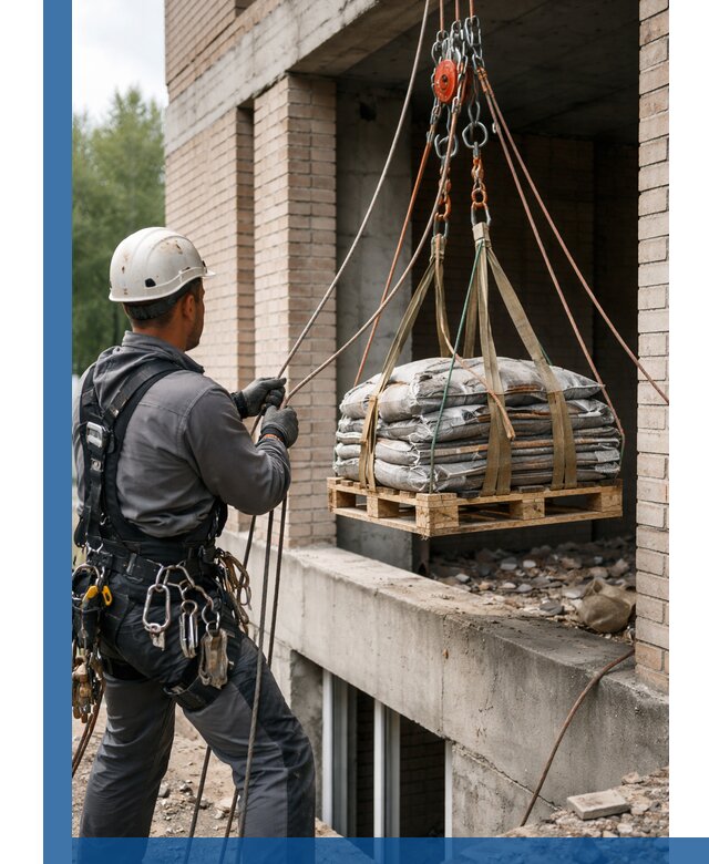 Подъем материалов на этаж веревками в Пятигорске оперативно