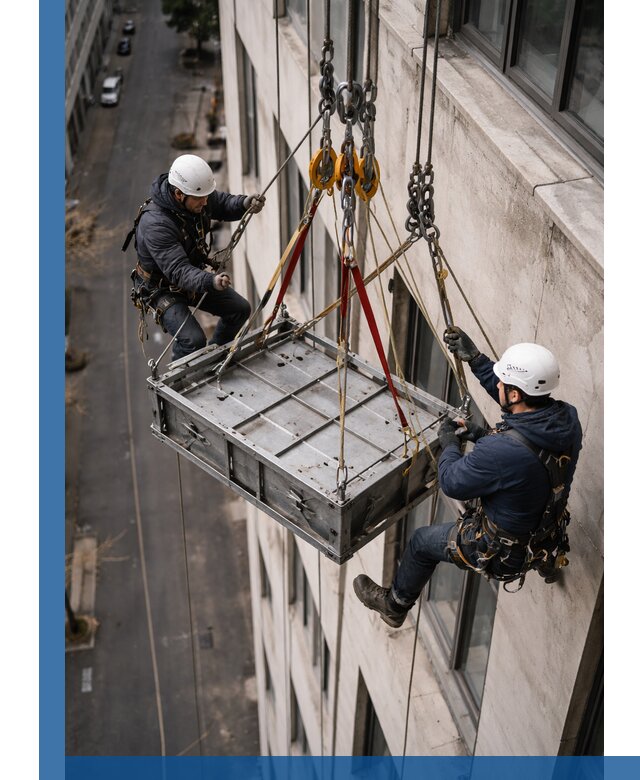 Спуск и подъем грузов по фасаду в Пятигорске для зданий