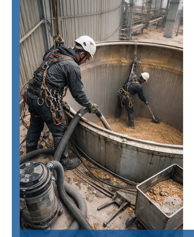 Профессиональная чистка зерновых бункеров в Пятигорске с выездом