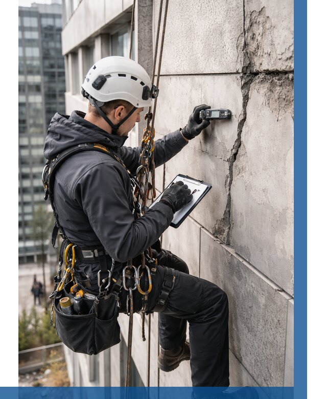 Обследование фасада альпинистами в Пятигорске от 123 р. | ВЫСОТНИК-Птг