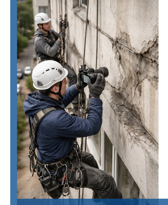 Фотофиксация дефектов фасада с высотной съемкой в Пятигорске
