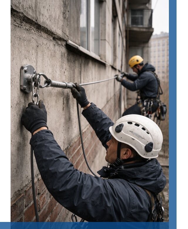 Монтаж анкерных линий в Пятигорске от 3082 р. | ВЫСОТНИК-Птг