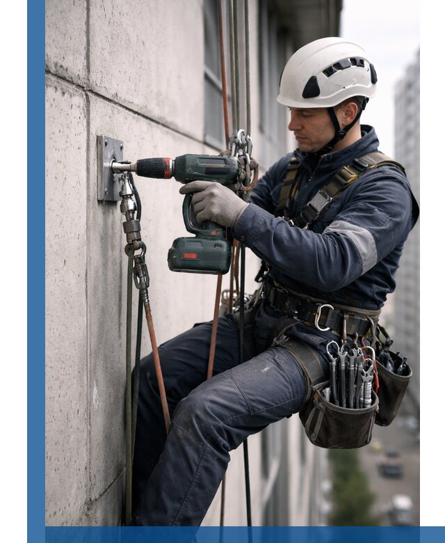 Установка анкерных точек для высотных работ в Пятигорске