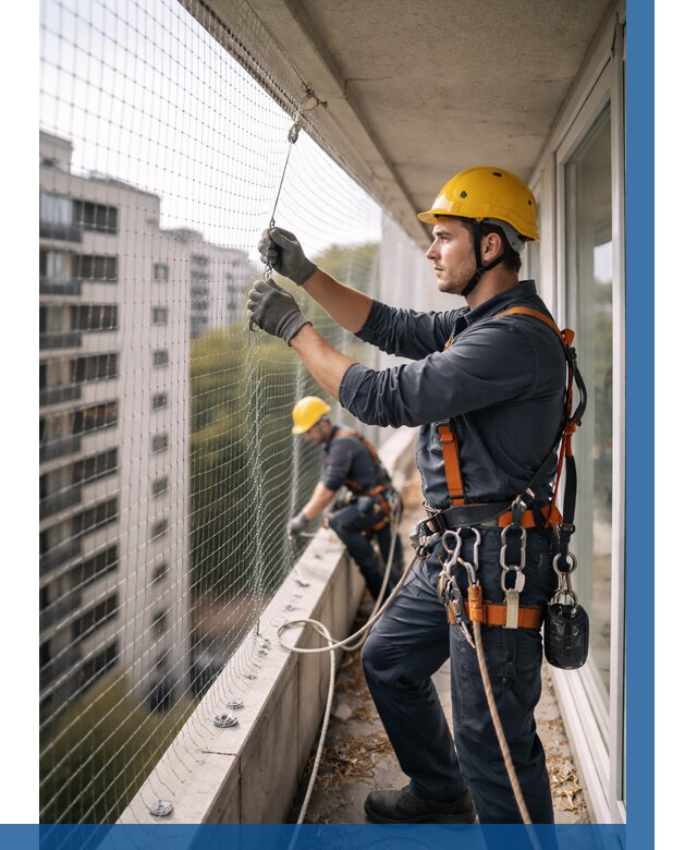 Монтаж сетки от птиц в Пятигорске от 4623 р. | ВЫСОТНИК-Птг