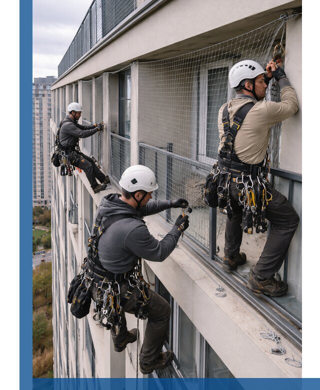 Профессиональный монтаж защитной сетки от птиц в Пятигорске