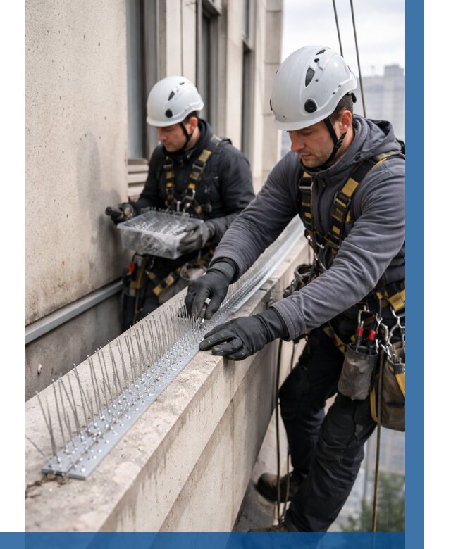 Установка шипов от птиц в Пятигорске от 873 р. | ВЫСОТНИК-Птг